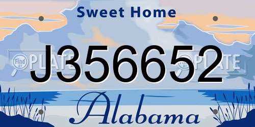 J356652 Alabama License Plate