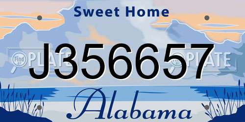 J356657 Alabama License Plate