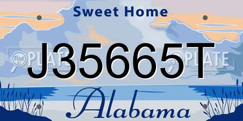 J35665T Alabama License Plate