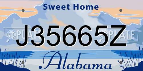 J35665Z Alabama License Plate
