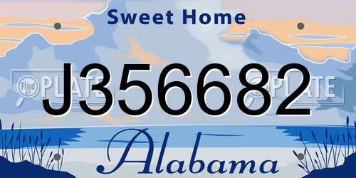 J356682 Alabama License Plate