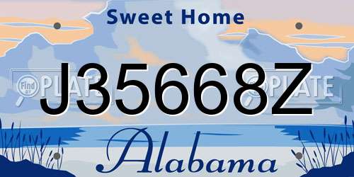 J35668Z Alabama License Plate