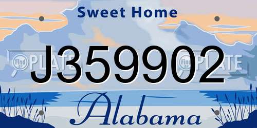 J359902 Alabama License Plate