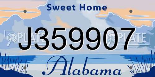 J359907 Alabama License Plate
