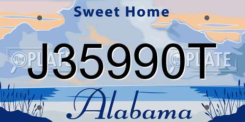 J35990T Alabama License Plate