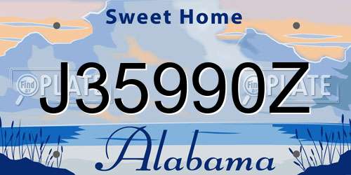 J35990Z Alabama License Plate