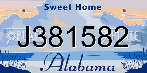 J381582 Alabama License Plate