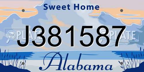 J381587 Alabama License Plate
