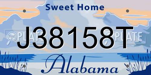 J38158T Alabama License Plate