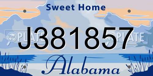 J381857 Alabama License Plate