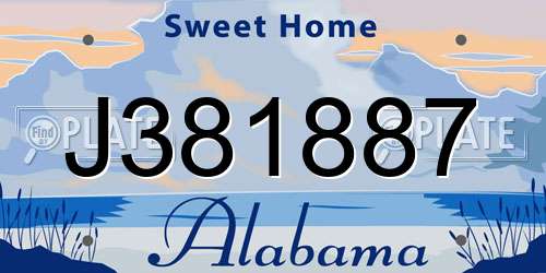 J381887 Alabama License Plate