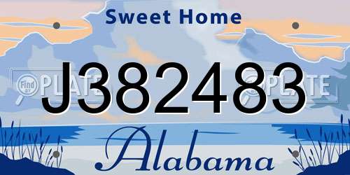J382483 Alabama License Plate