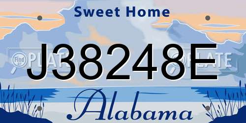 J38248E Alabama License Plate