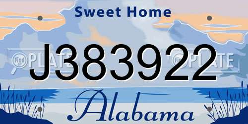 J383922 Alabama License Plate