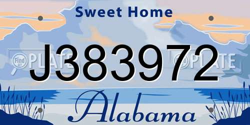 J383972 Alabama License Plate