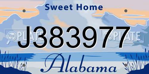 J383977 Alabama License Plate
