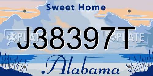 J38397T Alabama License Plate