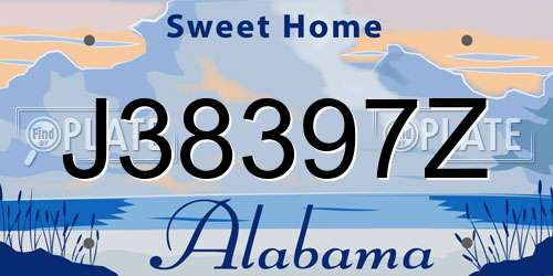 J38397Z Alabama License Plate