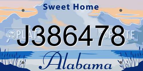 J386478 Alabama License Plate
