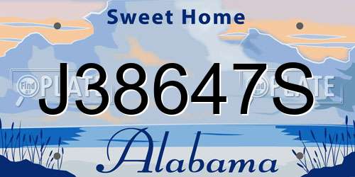 J38647S Alabama License Plate