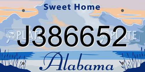 J386652 Alabama License Plate