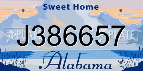 J386657 Alabama License Plate