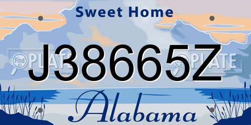 J38665Z Alabama License Plate