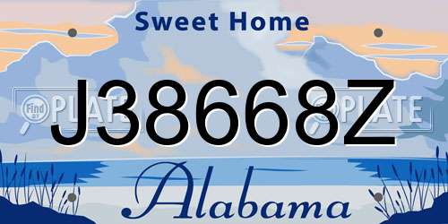 J38668Z Alabama License Plate
