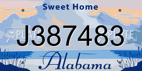 J387483 Alabama License Plate