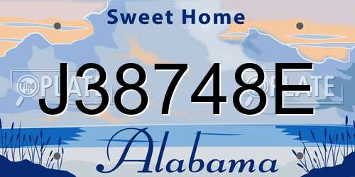 J38748E Alabama License Plate