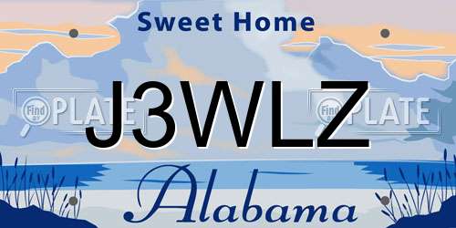 J3WLZ Alabama License Plate
