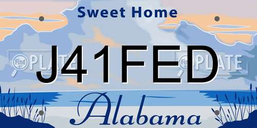 J41FED Alabama License Plate