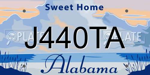 J440TA Alabama License Plate