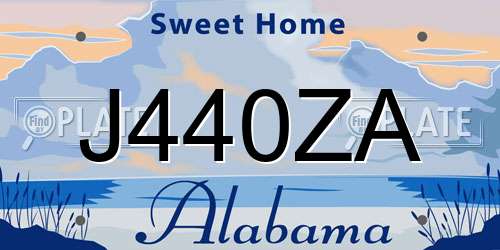 J440ZA Alabama License Plate