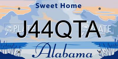 J44QTA Alabama License Plate