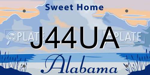 J44UA Alabama License Plate