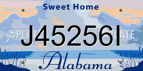 J45256I Alabama License Plate