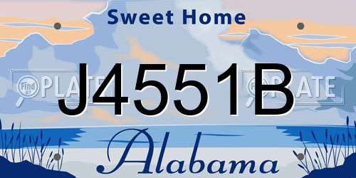 J4551B Alabama License Plate