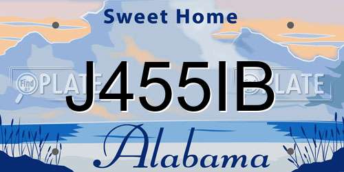 J455IB Alabama License Plate