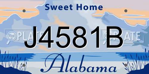 J4581B Alabama License Plate
