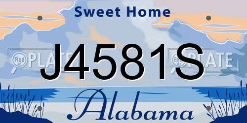 J4581S Alabama License Plate
