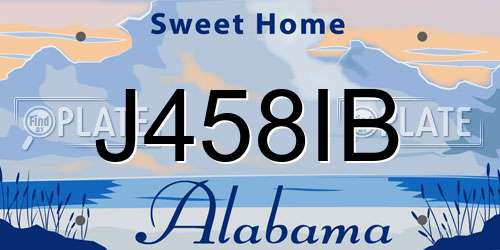 J458IB Alabama License Plate