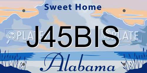 J45BIS Alabama License Plate