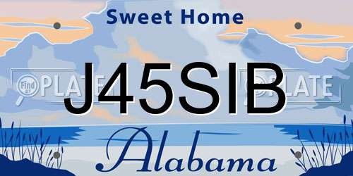 J45SIB Alabama License Plate