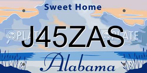 J45ZAS Alabama License Plate