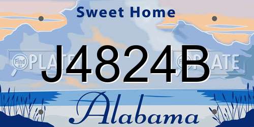 J4824B Alabama License Plate