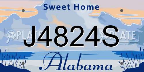 J4824S Alabama License Plate