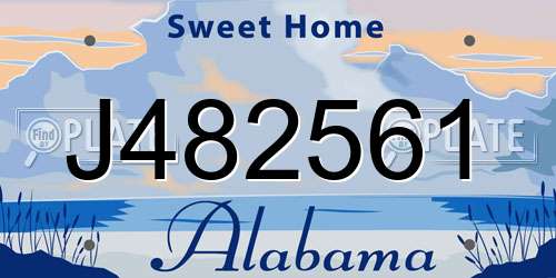 J482561 Alabama License Plate