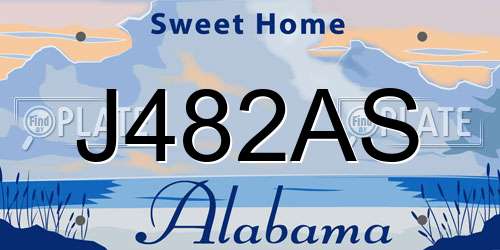 J482AS Alabama License Plate