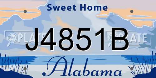 J4851B Alabama License Plate